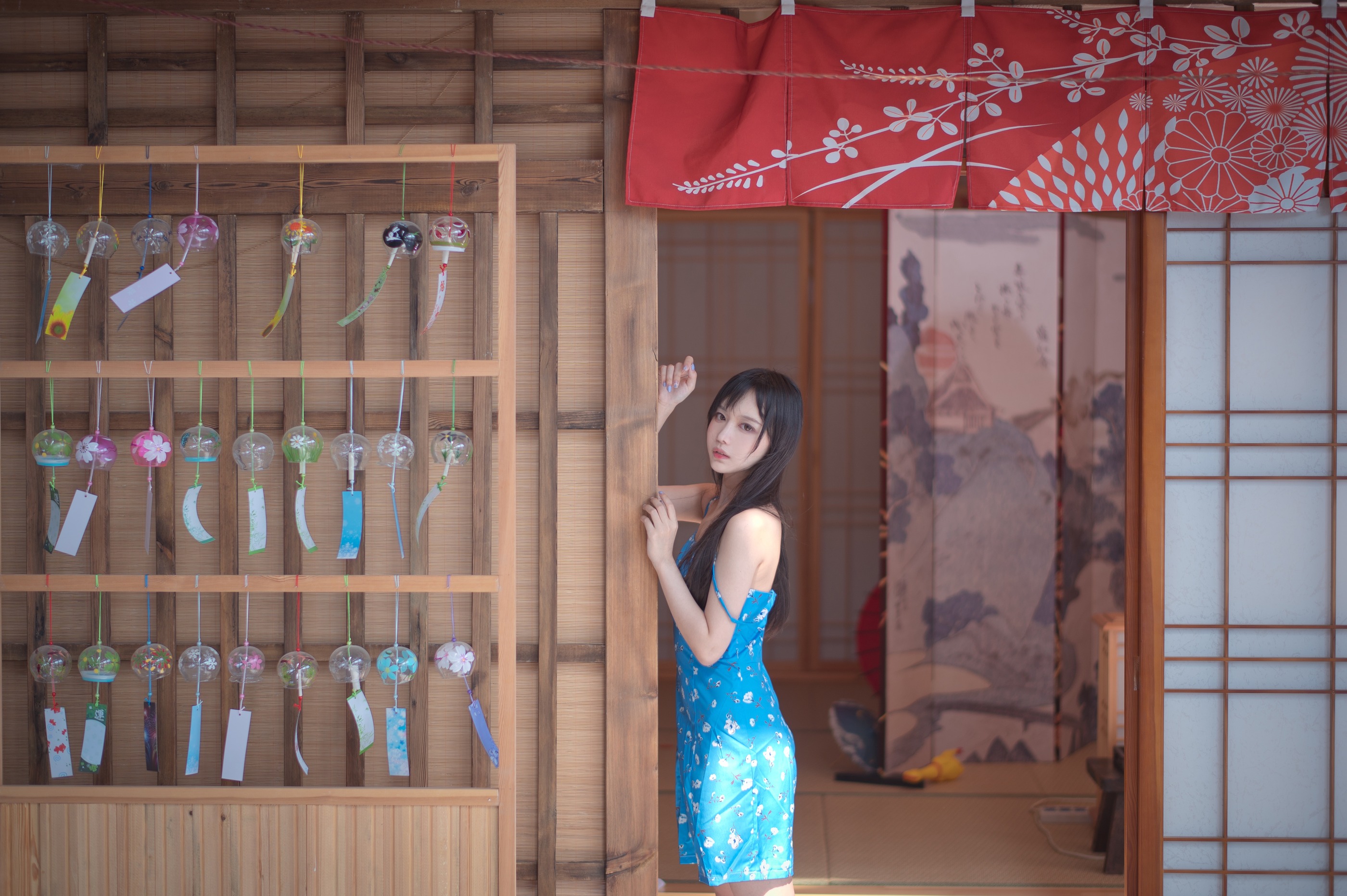 图片[1]-Shika小鹿鹿 – NO.109 蓝裙子[16P]-XikXak